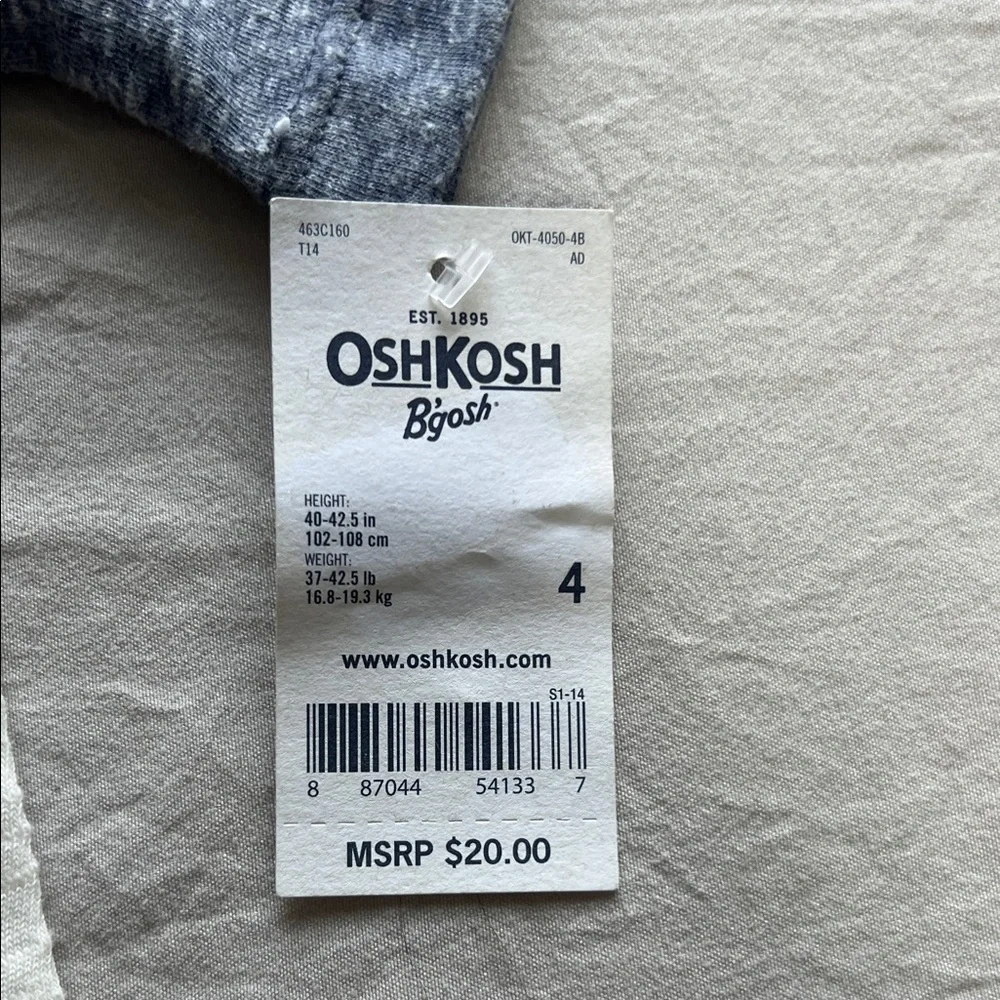 OshKosh B'gosh Touchdown Pro Tee -‎ White, Blue, and Gray